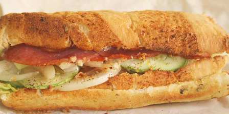 a filled sub roll takeway