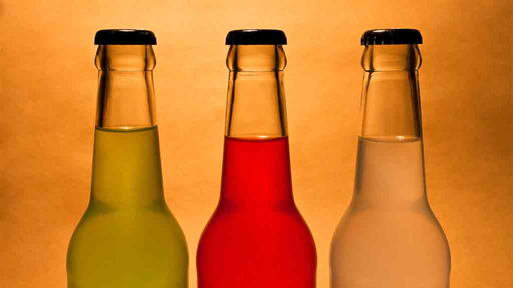 bottles of alcopops