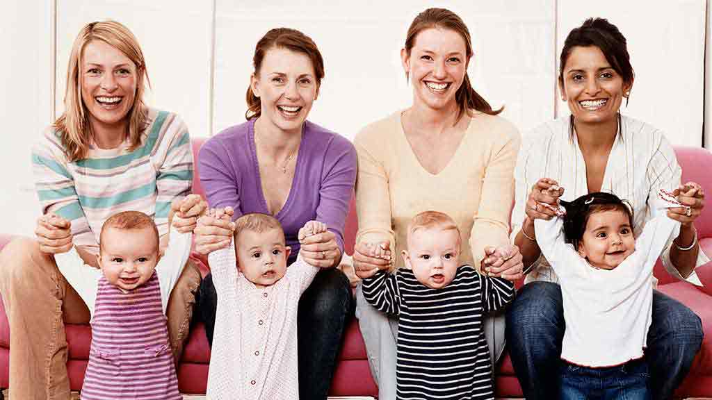 mothers with their babies