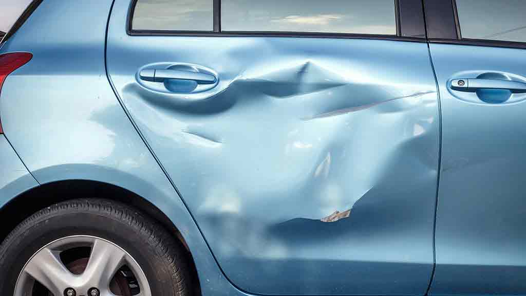 car with damaged door