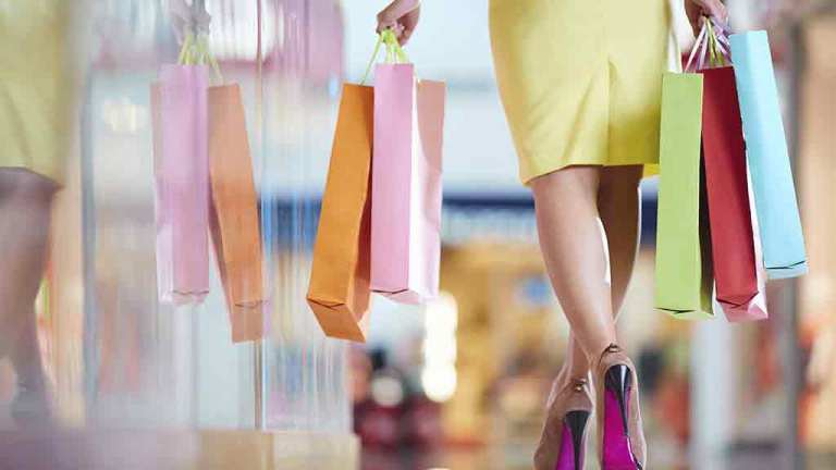 shopper in shopping centre