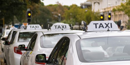 taxis on a street