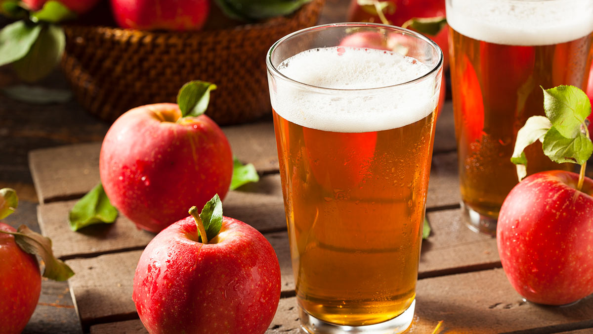 wine glass of cider