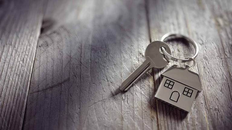 House keyring on wood