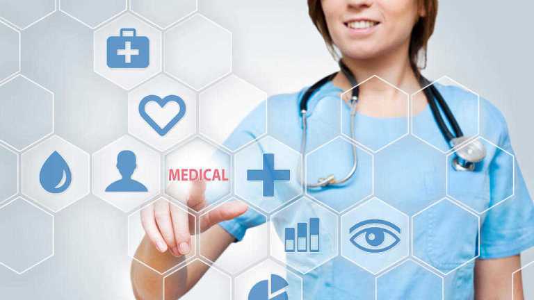doctor with stethoscope and ehealth icons