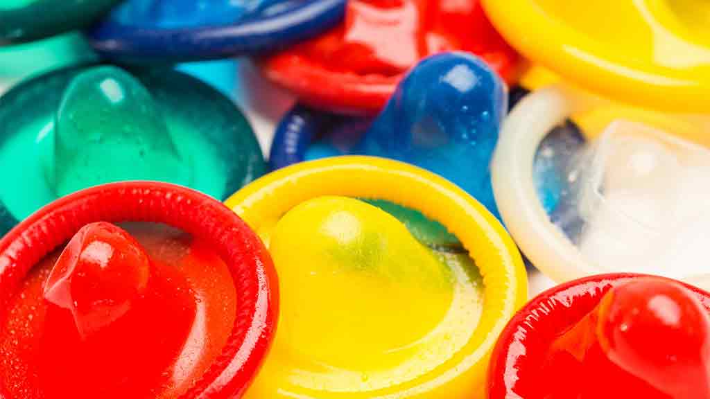 pile of colourful contraceptives