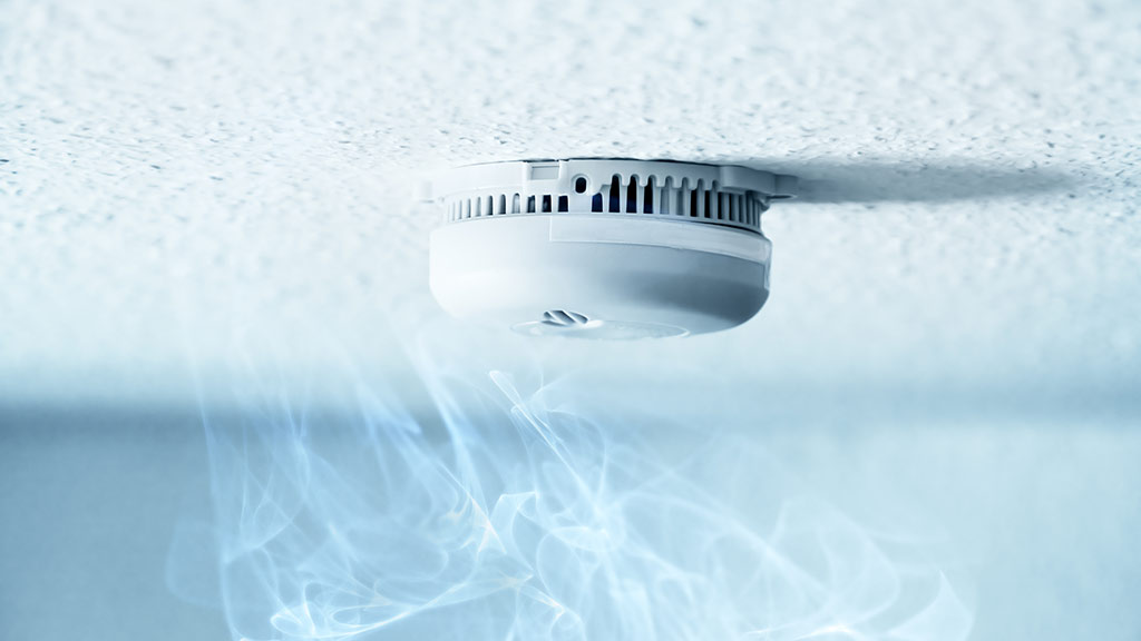 smoke alarm with smoke underneath
