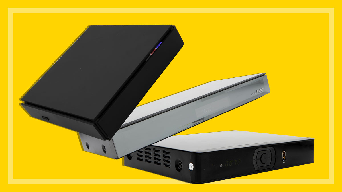 three DVRs on an angle