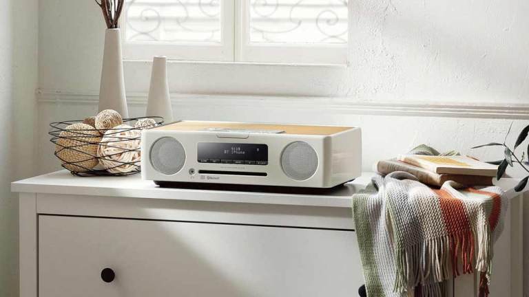 digital radio on chest of drawers