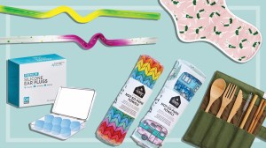 reusable products earplugs straws menstrual pads cutlery
