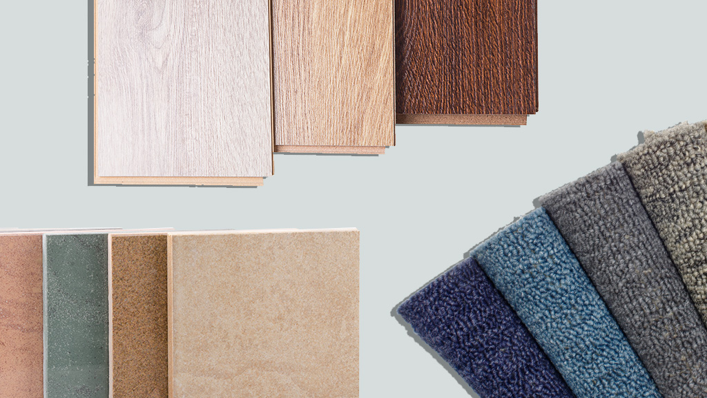 carpet tile and timber floor materials