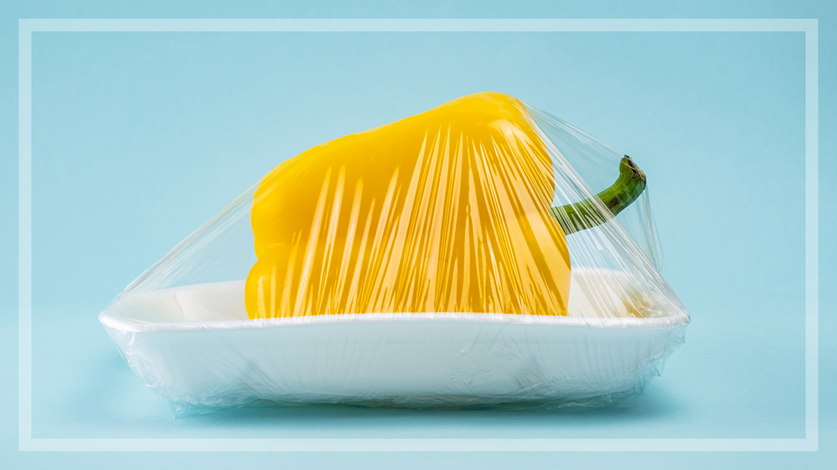 food wrapped in cling wrap