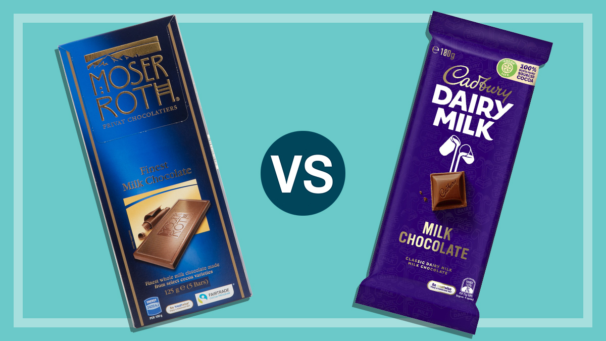 aldi moser roth milk chocolate vs cadbury dairy milk milk chocolate