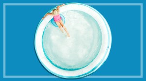 child sitting in an inflatable pool