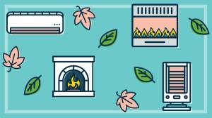illustration of different heating options