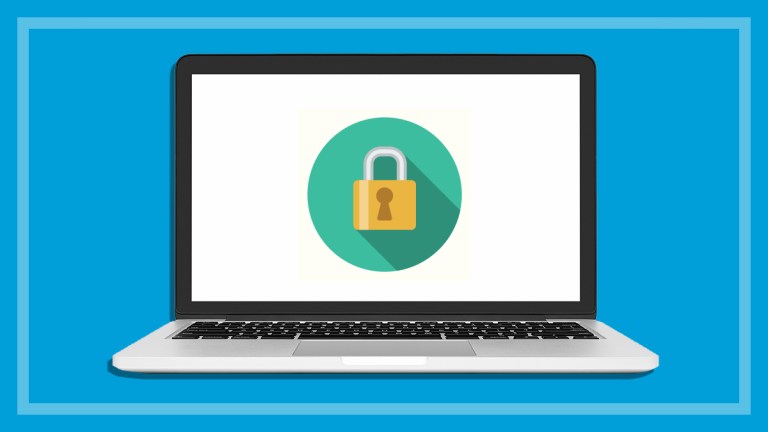 VPN laptop with padlock