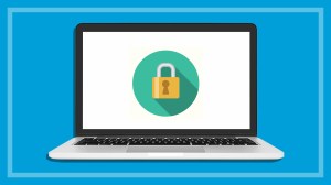 VPN laptop with padlock