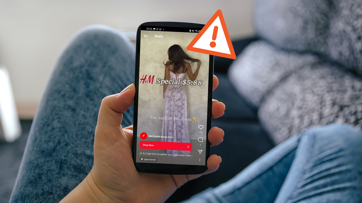 online shopping scam website on phone