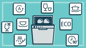 Illustration of dishwasher symbols