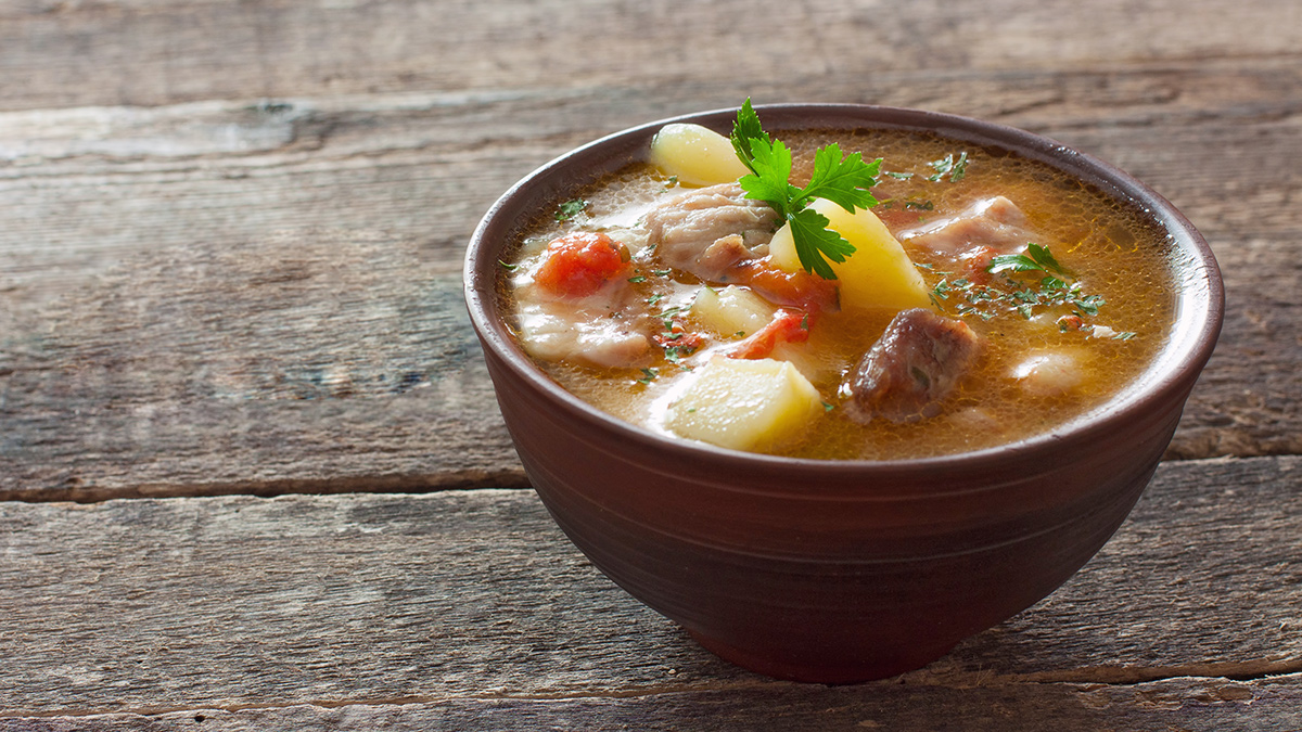 bowl of curry stew with potatoes