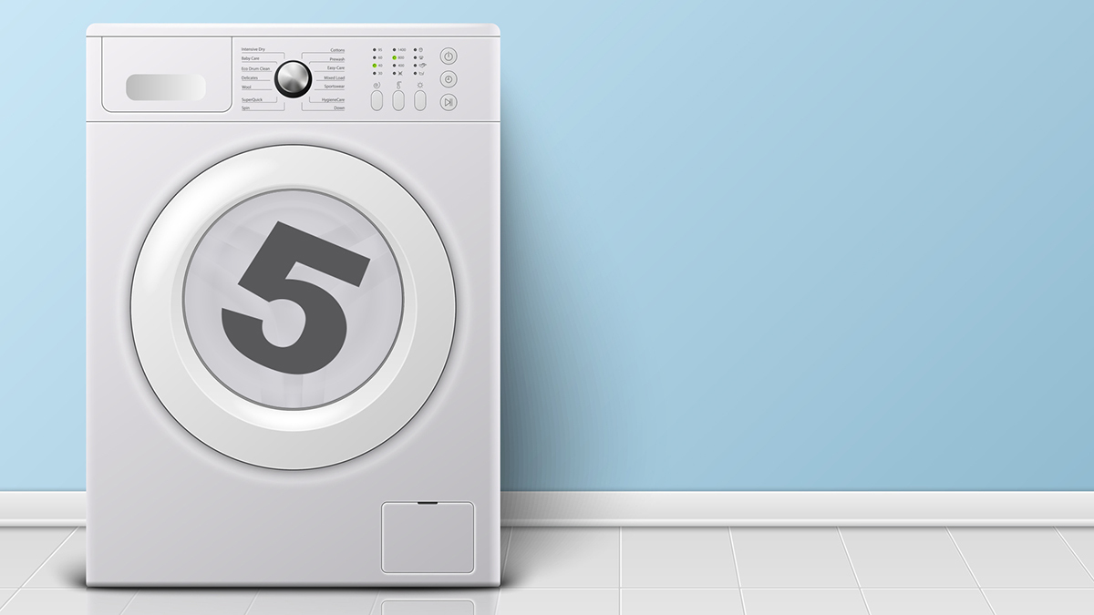 front loading washing machine with number 5