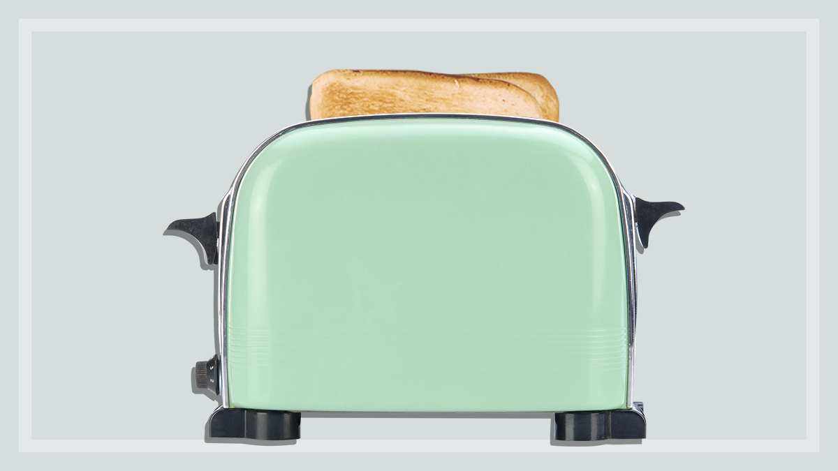 toaster with toast popped up