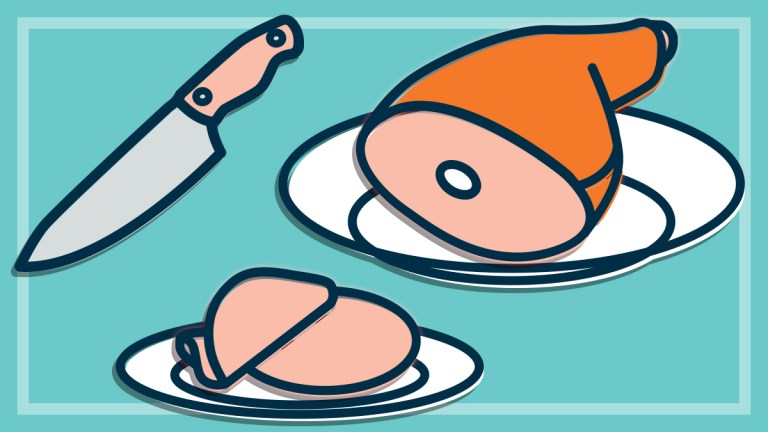 illustration of freshly carved christmas ham