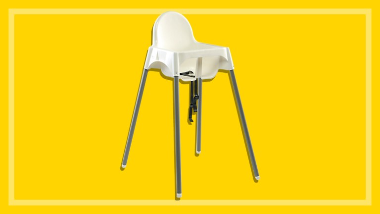 high chair on a yellow background