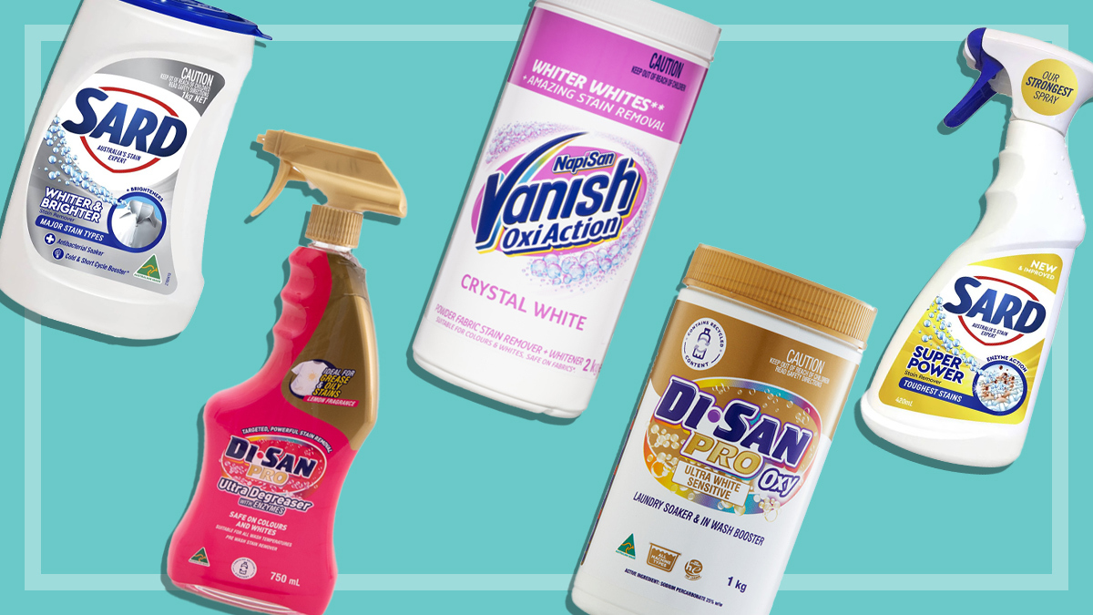 sard aldi vanish oxy action sard stain removers on teal background