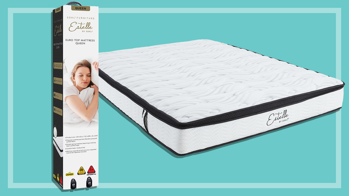 aldi queen size mattress box and open mattress