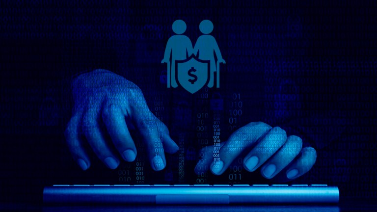 hacker on computer with icon of older people