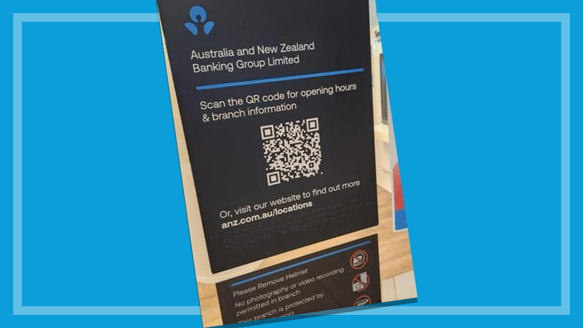 anz sign with qr code