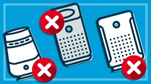 illustration of three air purifiers with crosses