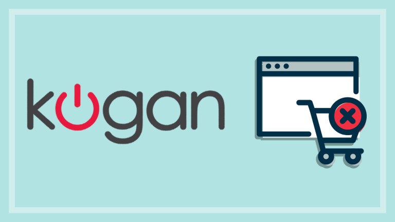 kogan logo and online shopping cart cross icon