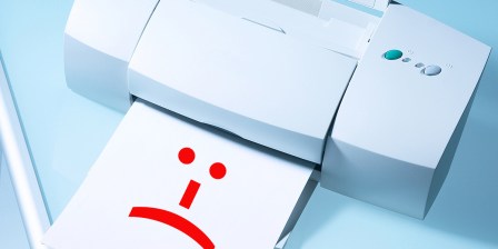 printer printing out sad face