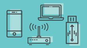 smartphone wireless router portable storage laptop