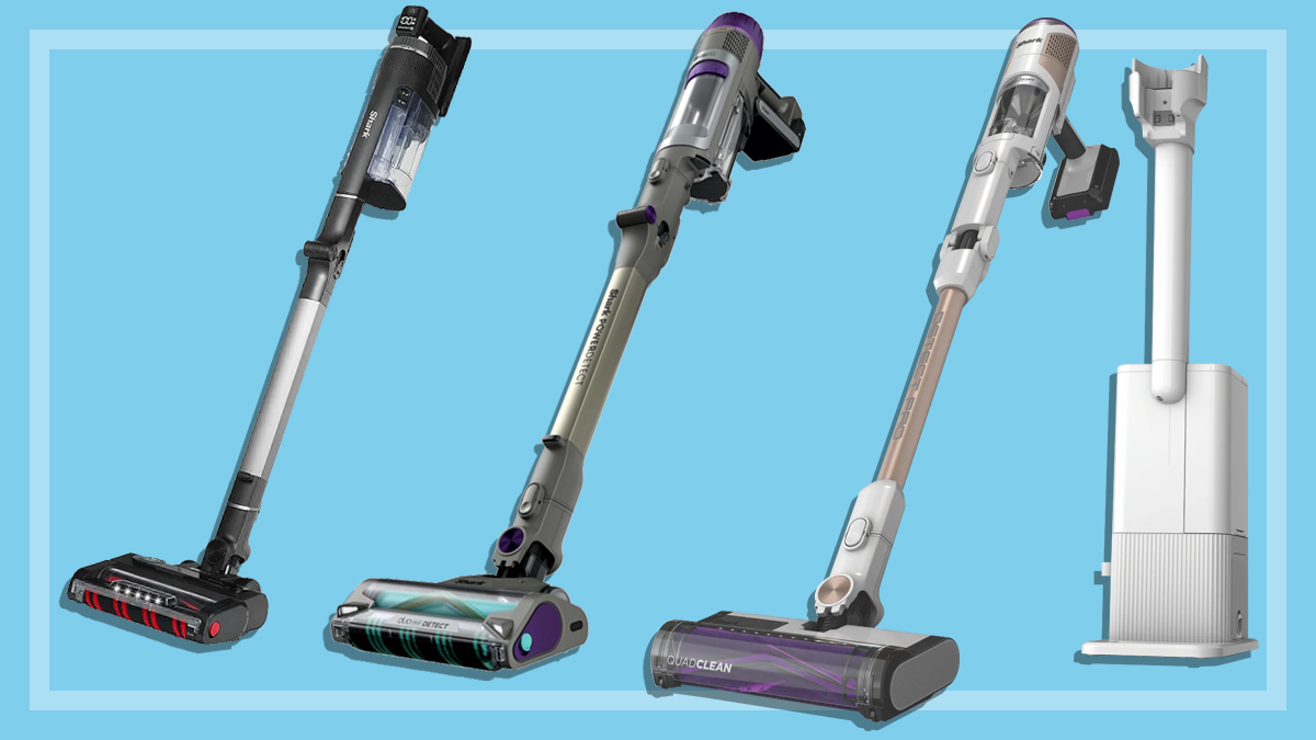 three different shark stick vacuums