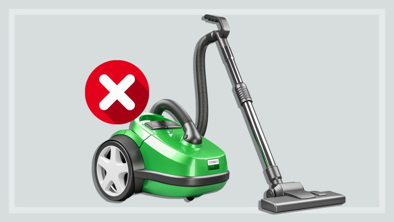 green vacuum on grey background avoid