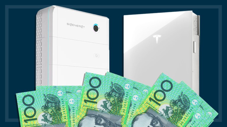 Solar batteries with Australian bank notes